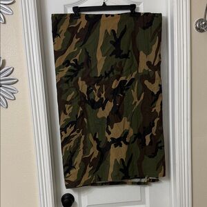 Handmade Camouflage Tablecloth Olive Green Camo – Approx. 65" x 80"